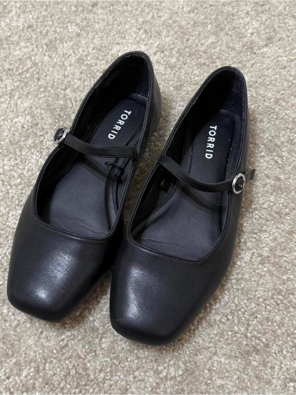 Torrid Square Toe Mary Jane Flats Black Size 9WW Extra Wide